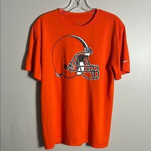 Nike Dri-Fit Cleveland Browns Orange Big Logo Performance NFL T-Shirt Sz Med